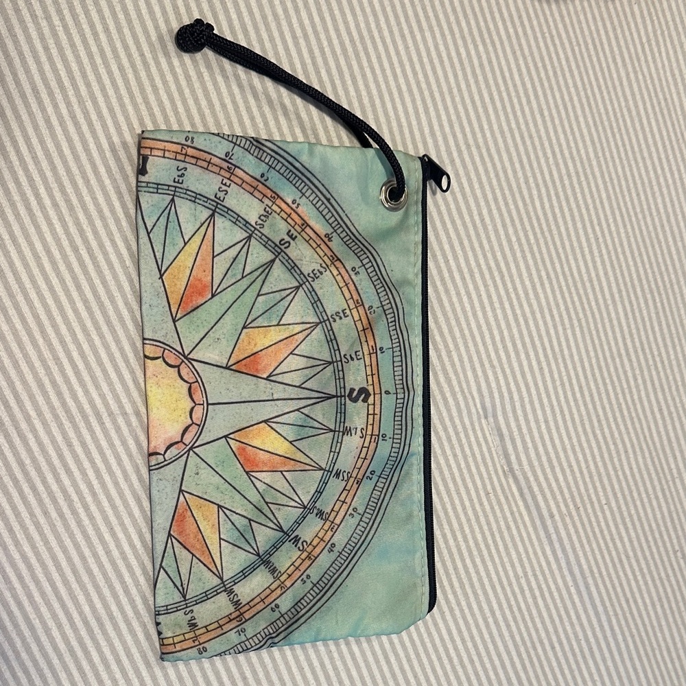 Sea bags of Maine Compass Design large Wristlet Pouch